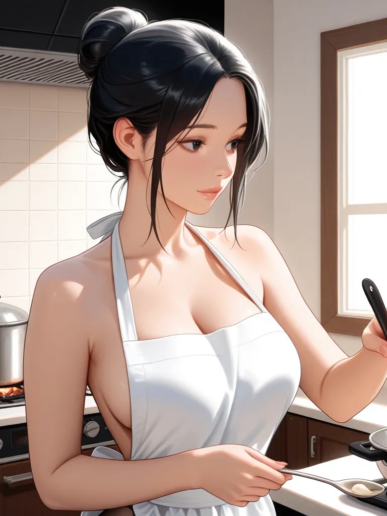 照顾社区贫困生的性感美母